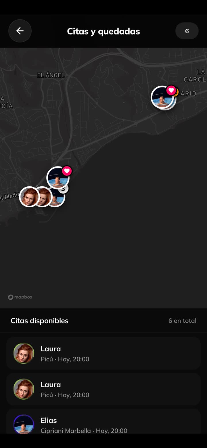 Mapa de citas y quedadas en Marbella